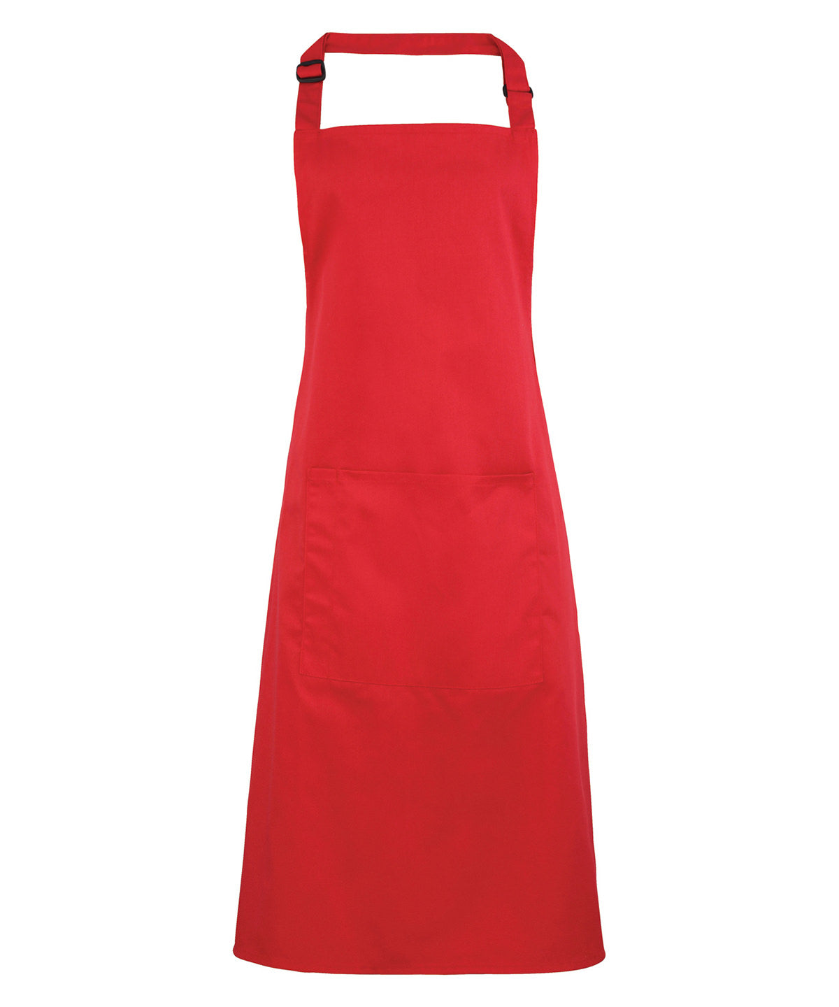 Basic Bib Apron with Pocket - Strawberry Red